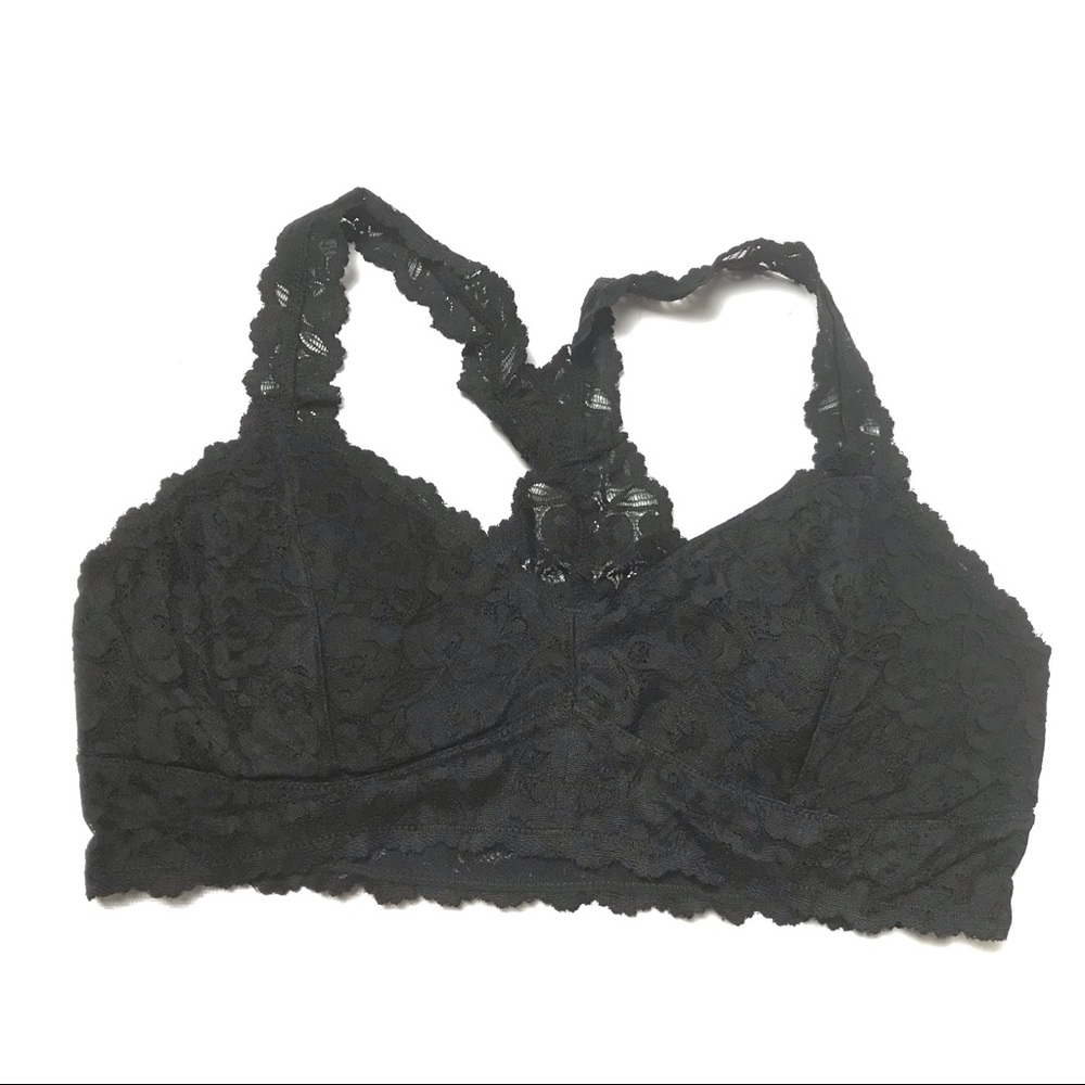 New Yianna Lace Bralette Size XL Black